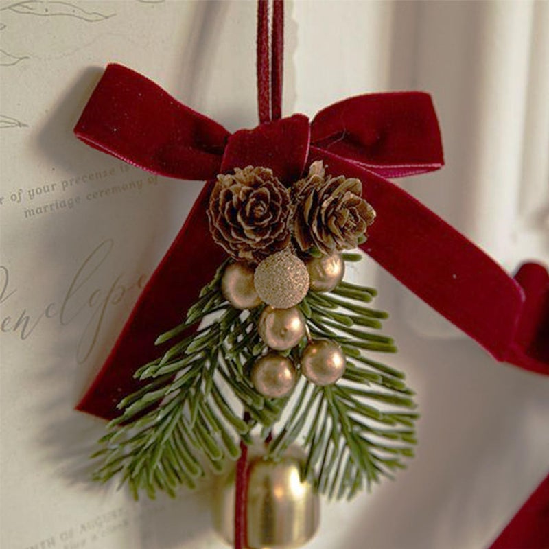 BOVVSKY 12PCS Red Velvet Bows for Christmas Tree, Bows for Christmas Tree, Garland Red Velvet Bow Ornaments for Christmastree with Gold Twist Ties(A) - Image 3
